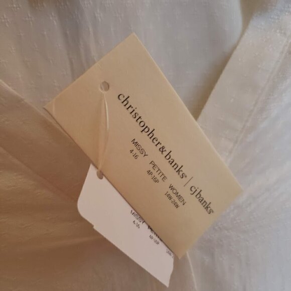 NWT CJ Banks Cream White Long Sleeve Women's Plus Sized Tunic Size 2x - Picture 3 of 9